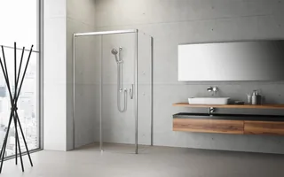 Дверь, Radaway, Idea KDJ, шв 1400*2005, петли-слева, хром, цвет стекла-прозрачный, Easy Clean