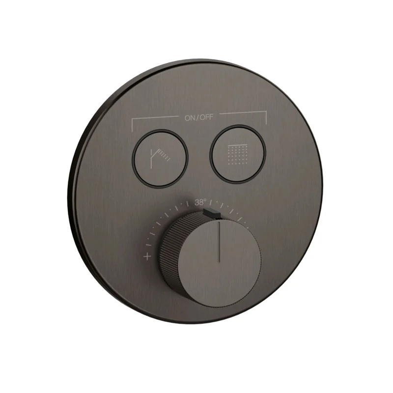 Смеситель для душа, Gessi, HI-FI Comfort, на 2 потребителя, цвет-Black Metal Brushed PVD