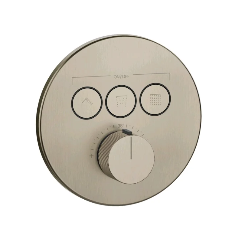 Смеситель для душа, Gessi, HI-FI Comfort, на 3 потребителя, цвет-Finox Brushed Nickel