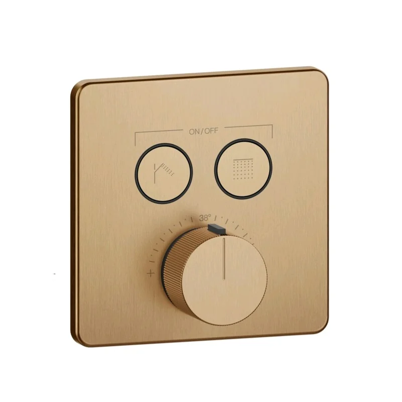 Смеситель для душа, Gessi, HI-FI Comfort, на 2 потребителя, цвет-Warm Bronze Brushed PVD