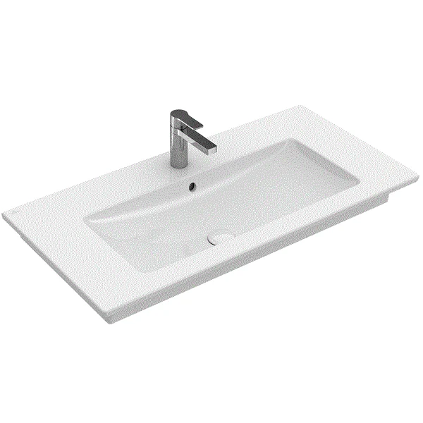 Раковина, Villeroy&Boch, Venticello, шг 800*500*165, отверстия для смесителя-1 сквозное, 2 промаркированных, CeramicPlus, цвет-альпийский белый