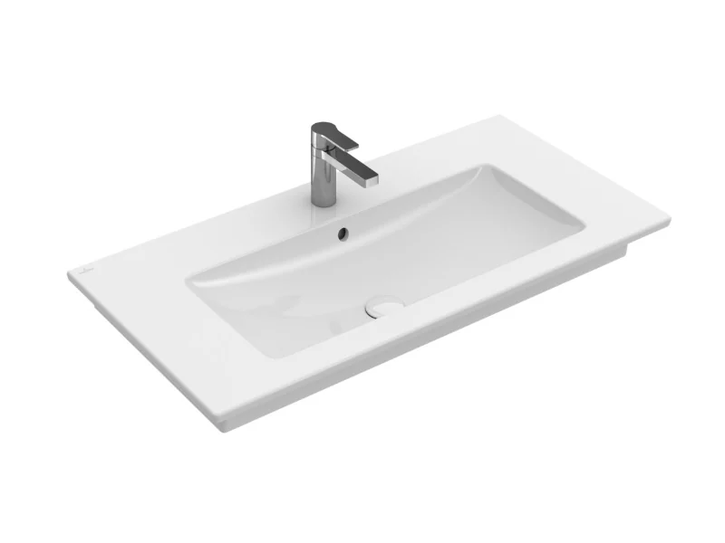 Раковина, Villeroy&Boch, Venticello, шг 1000*500, отверстия для смесителя-1 сквозное, 2 промаркированных, CeramicPlus, цвет-альпийский белый