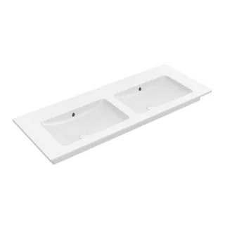 Раковина, Villeroy&Boch, Venticello, двойная, шгв 1300*500*120, отверстия для смесителя-отсутствуют, CeramicPlus, цвет-альпийский белый