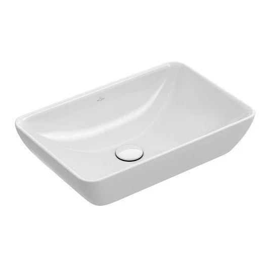 Раковина, Villeroy&Boch, Venticello, шгв 550*360*118, отверстия для смесителя-отсутствуют, CeramicPlus, цвет-камень белый