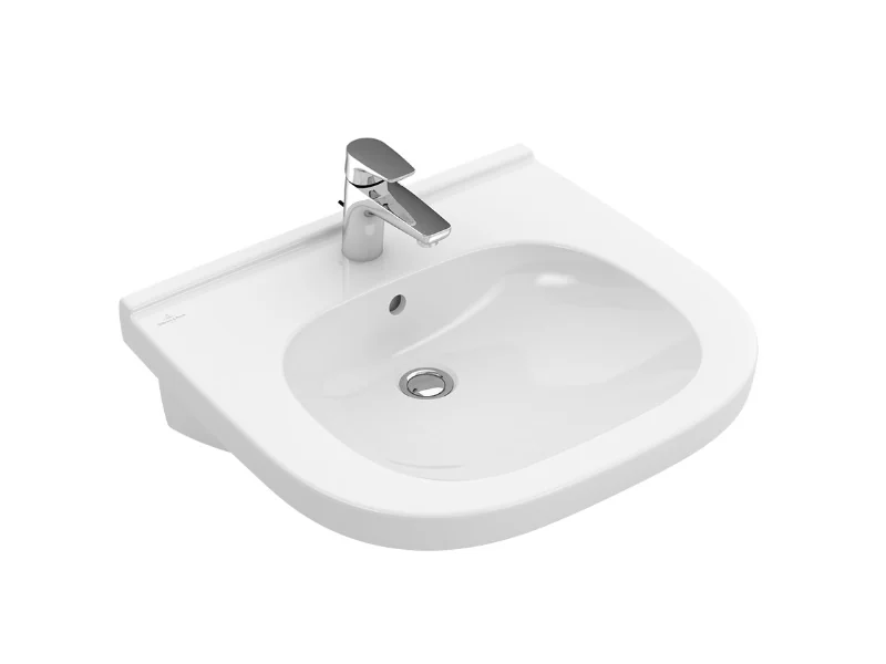 Раковина, Villeroy&Boch, O'Novo Vita, шг 610*550, отверстия для смесителя-1 сквозное, 2 промаркированных, цвет-альпийский белый