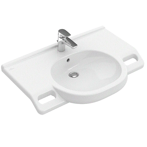 Раковина, Villeroy&Boch, O'Novo Vita, шгв 800*550*190, отверстия для смесителя-1, цвет-альпийский белый