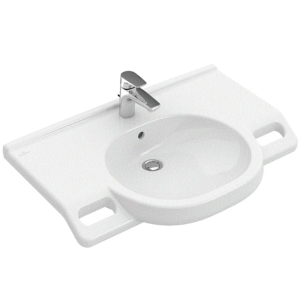 Раковина, Villeroy&Boch, O'Novo Vita, шг 800*550, отверстия для смесителя-1, CeramicPlus, цвет-альпийский белый