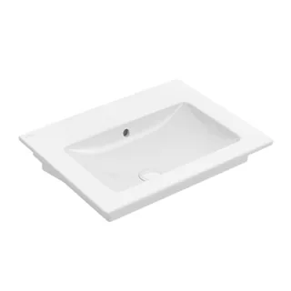 Раковина, Villeroy&Boch, Venticello, шгв 600*500*120, отверстия для смесителя-отсутствуют, CeramicPlus, цвет-камень белый (Stone White)