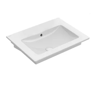 Раковина, Villeroy&Boch, Venticello, шгв 650*500*120, отверстия для смесителя-отсутствуют, CeramicPlus, цвет-альпийский белый