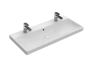 Раковина, Villeroy&Boch, Avento, шг 1000*470, отверстия для смесителя-2, цвет-альпийский белый