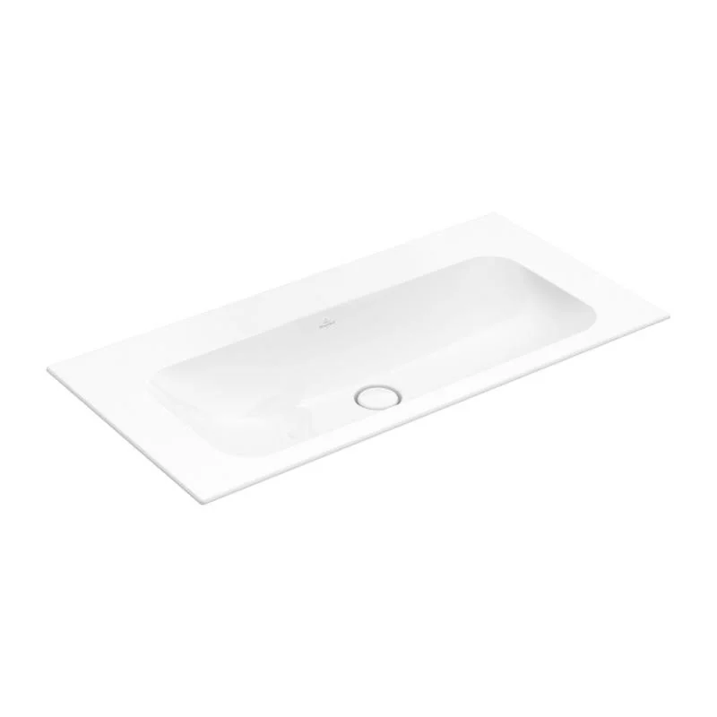Раковина, Villeroy&Boch, Finion, шгв 1000*500*100, отверстия для смесителя-отсутствуют, CeramicPlus, цвет-альпийский белый