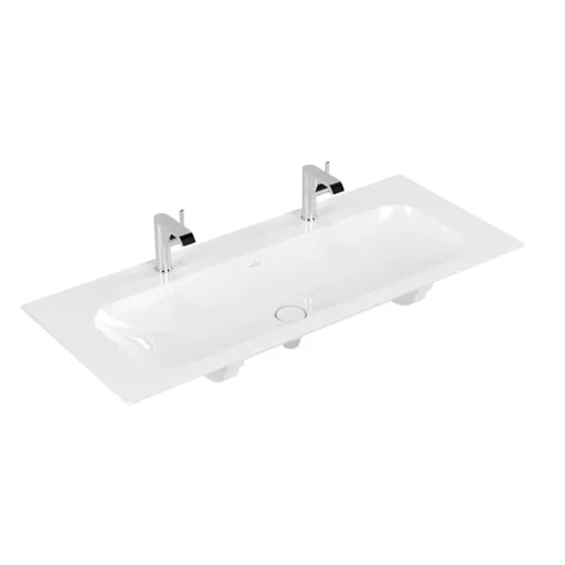 Раковина, Villeroy&Boch, Finion, шгв 1200*500*100, отверстия для смесителя-2, CeramicPlus, цвет-камень белый