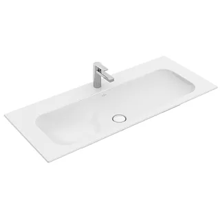 Раковина, Villeroy&Boch, Finion, шгв 1200*500*100, отверстия для смесителя-1 сквозное, 2 промаркированных, CeramicPlus, цвет-альпийский белый