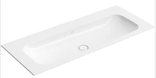Раковина, Villeroy&Boch, Finion, шгв 1200*500*100, отверстия для смесителя-отсутствуют, CeramicPlus, цвет-альпийский белый