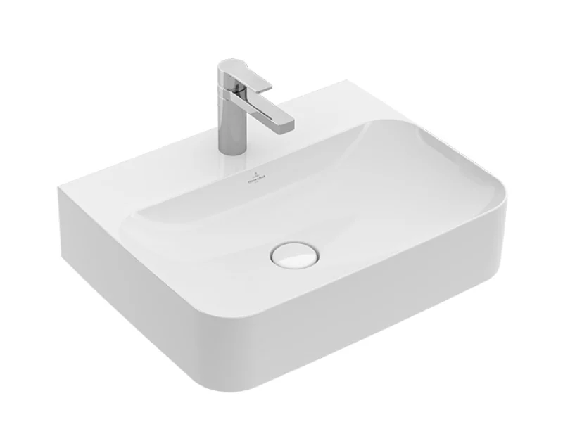 Раковина, Villeroy&Boch, Finion, шгв 600*470*125, отверстия для смесителя-1 сквозное, 2 промаркированных, CeramicPlus, цвет-альпийский белый