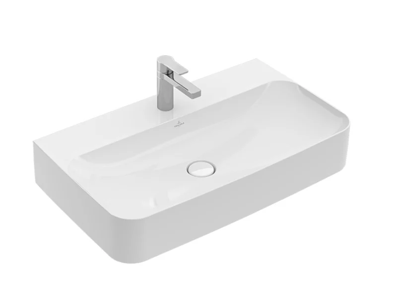 Раковина, Villeroy&Boch, Finion, шг 800*470, отверстия для смесителя-1 сквозное, 2 промаркированных, CeramicPlus, цвет-Stone White