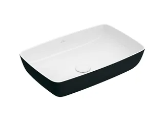 Раковина, Villeroy&Boch, Artis, шгв 580*385*130, отверстия для смесителя-отсутствуют, цвет снаружи/внутри-Coal Black/белый