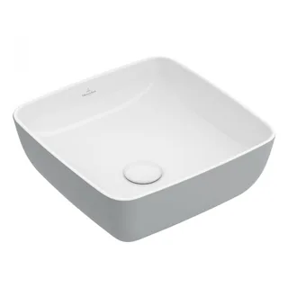 Раковина, Villeroy&Boch, Artis, шгв 410*410*130, отверстия для смесителя-отсутствуют, цвет снаружи/внутри-French Linen/белый
