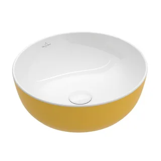 Раковина, Villeroy&Boch, Artis, шгв 430*430*130, отверстия для смесителя-отсутствуют, цвет снаружи/внутри-Indian Summer/белый