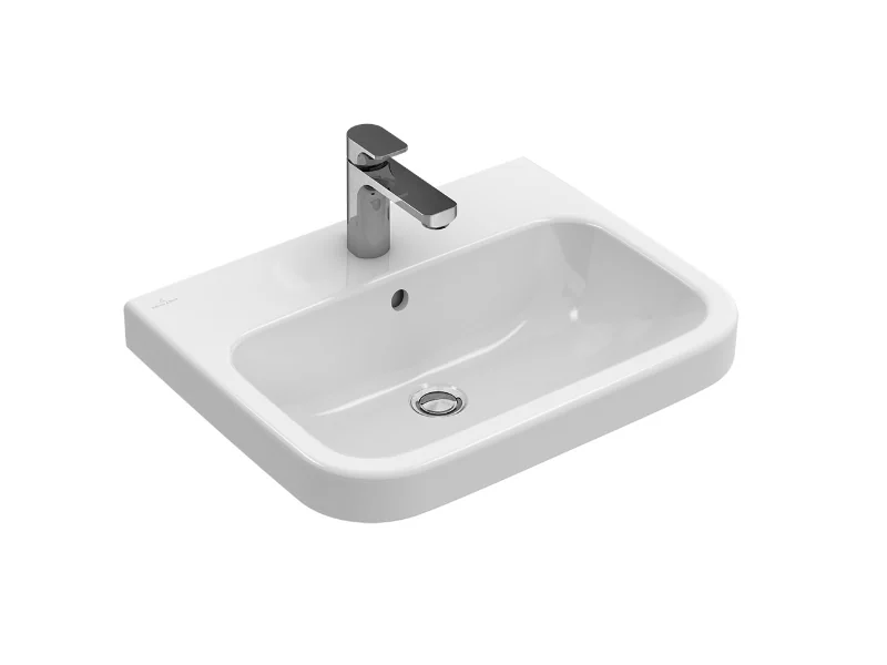 Раковина, Villeroy&Boch, Architectura, шг 550*470, отверстия для смесителя-1 сквозное, 2 промаркированных, CeramicPlus, цвет-альпийский белый
