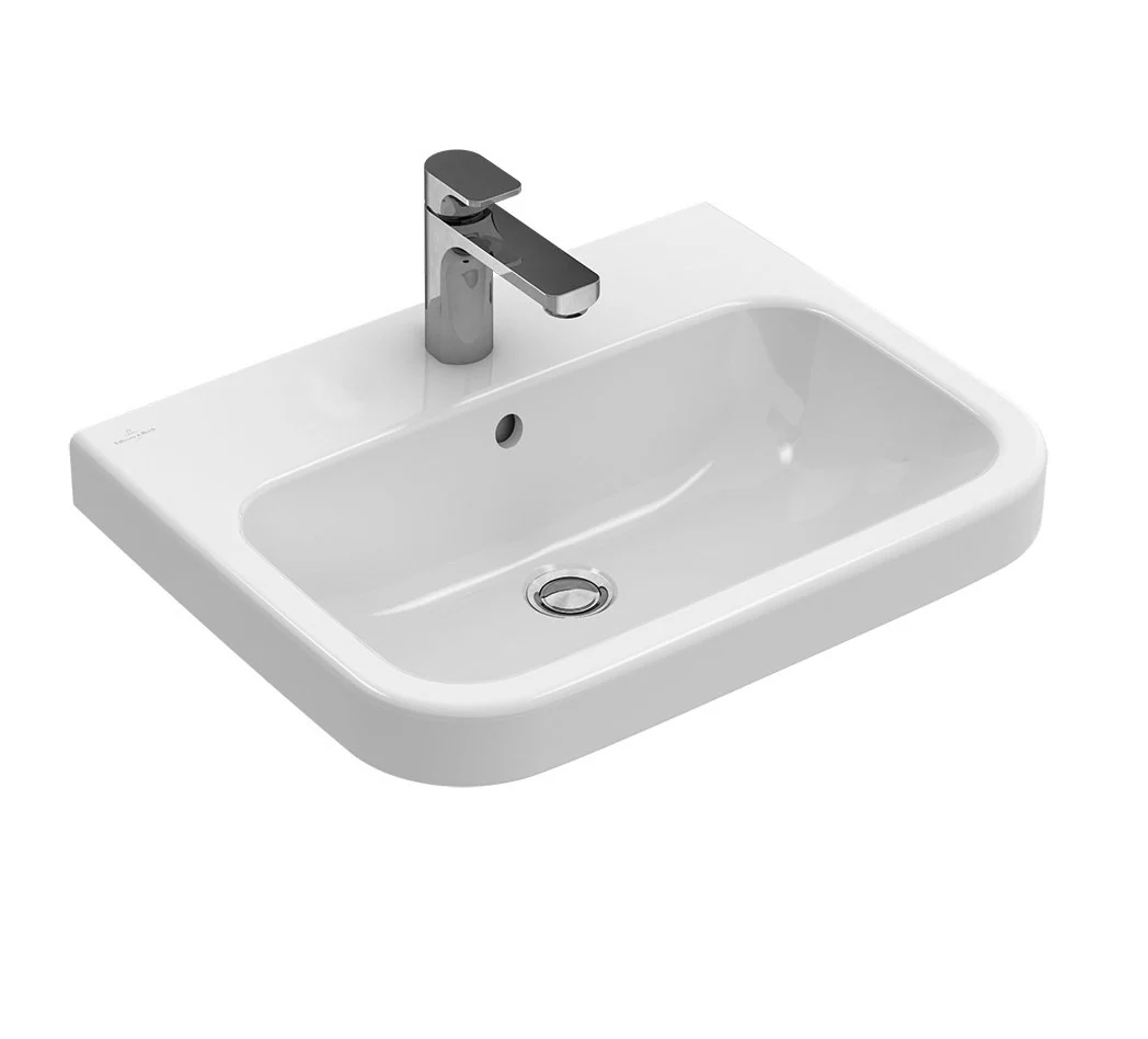 Раковина, Villeroy&Boch, Architectura, шгв 650*470*180, отверстия для смесителя-1 сквозное, 2 промаркированных, цвет-альпийский белый