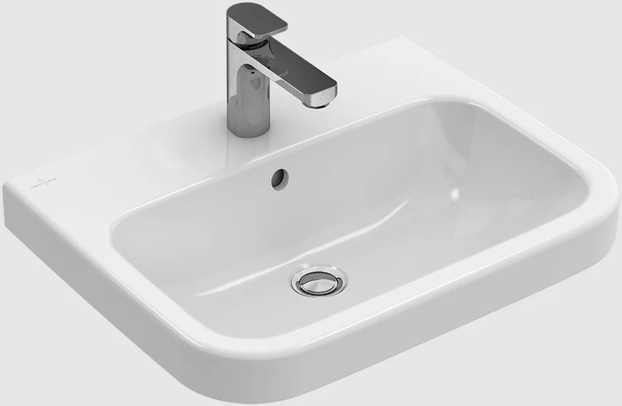 Раковина, Villeroy&Boch, Architectura, шгв 650*470*125, отверстия для смесителя-1 сквозное, 2 промаркированных, CeramicPlus, цвет-альпийский белый
