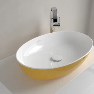 Раковина, Villeroy&Boch, Artis, шгв 610*410*130, отверстия для смесителя-отсутствуют, цвет снаружи/внутри-Indian Summer/белый