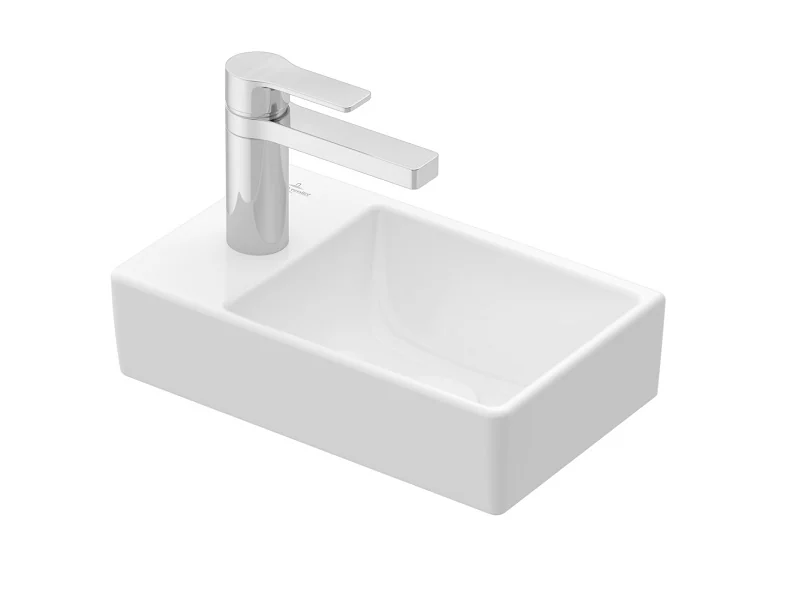 Раковина, Villeroy&Boch, Avento, шгв 360*220*90, справа, отверстия для смесителя-1, цвет-альпийский белый