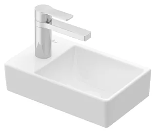 Раковина, Villeroy&Boch, Avento, шгв 360*220*90, справа, отверстия для смесителя-1, CeramicPlus, цвет-альпийский белый