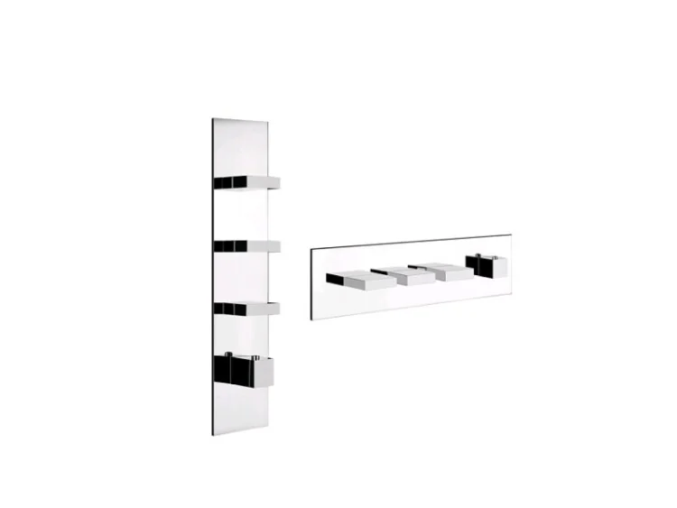 Смеситель для душа, Gessi, Rettangolo Wellness, цвет-Black Metal PVD