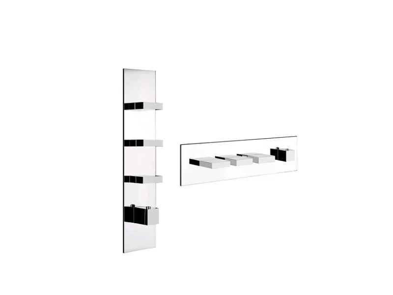 Смеситель для душа, Gessi, Rettangolo Wellness, цвет-Copper Brushed PVD
