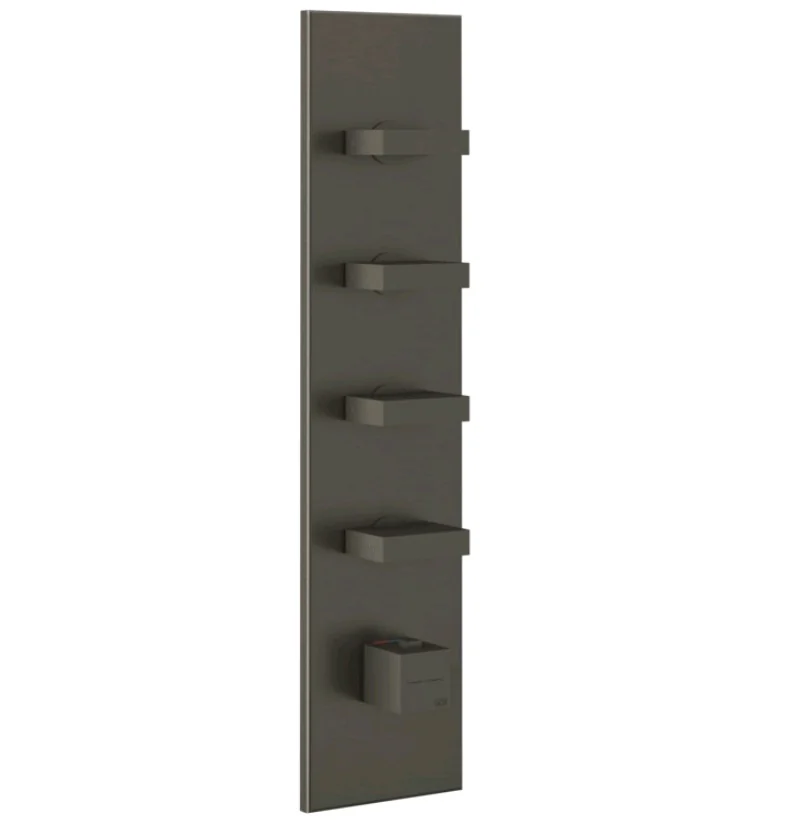 Смеситель для душа, Gessi, на 4 потребителя, цвет-Black Metal Brushed PVD
