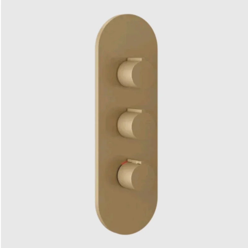 Смеситель для душа, Gessi, на 2 потребителя, цвет-Warm Bronze Brushed PVD
