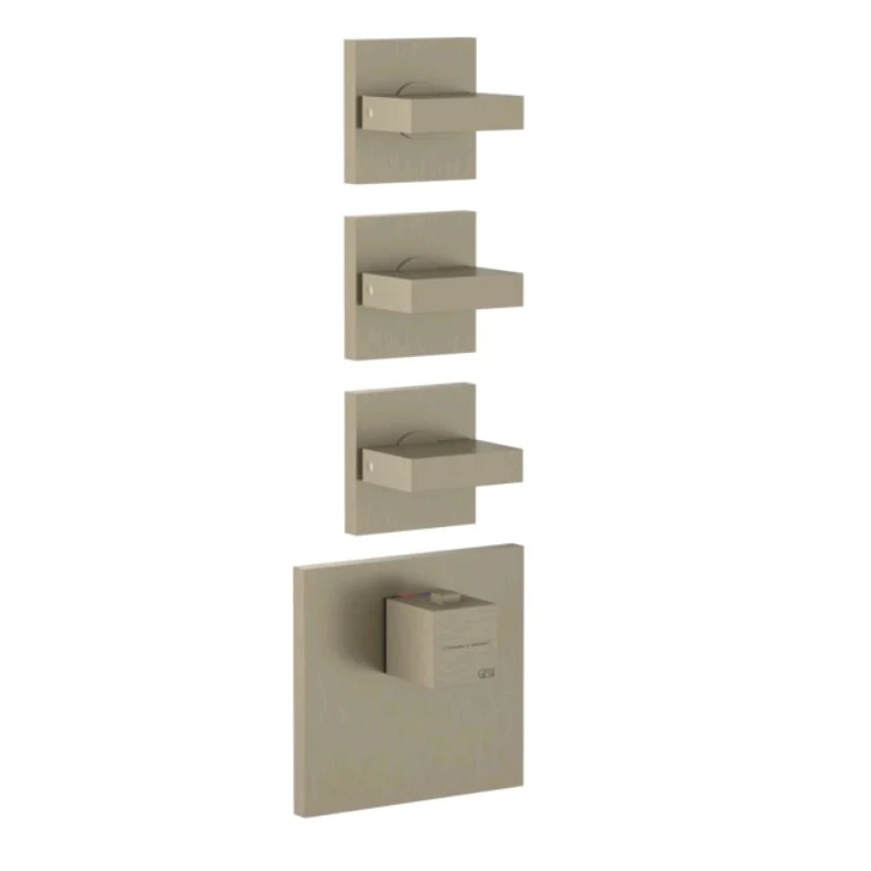 Смеситель для душа, Gessi, на 4 потребителя, цвет-Finox Brushed Nickel