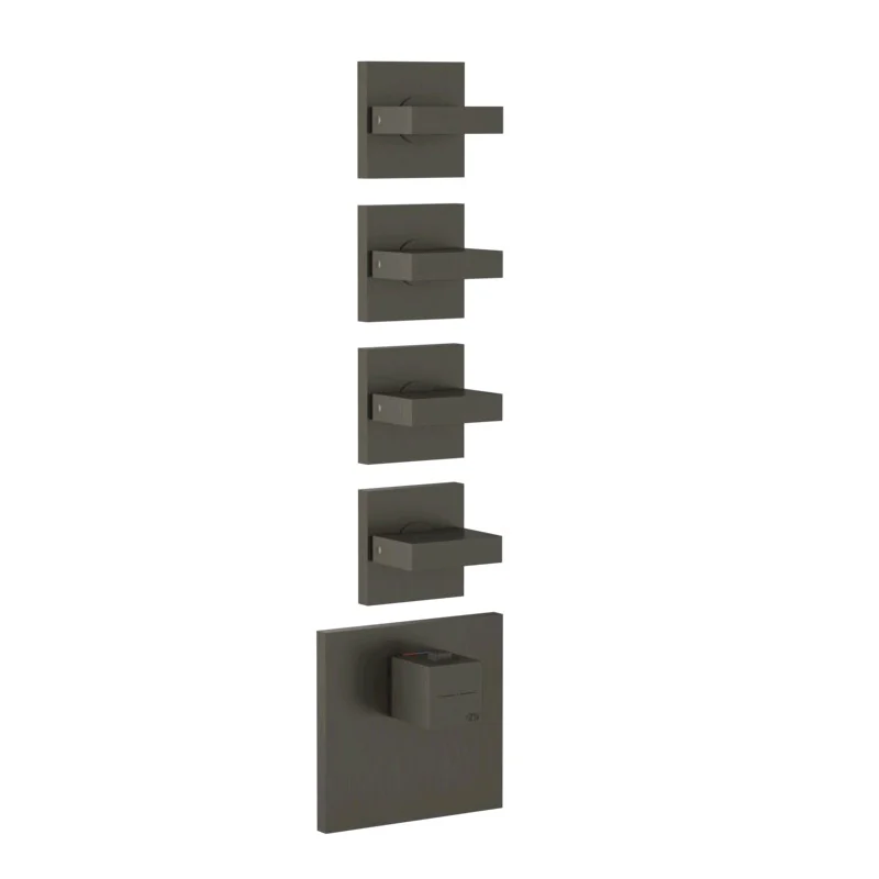 Смеситель для душа, Gessi, на 4 потребителя, цвет-Black Metal Brushed PVD