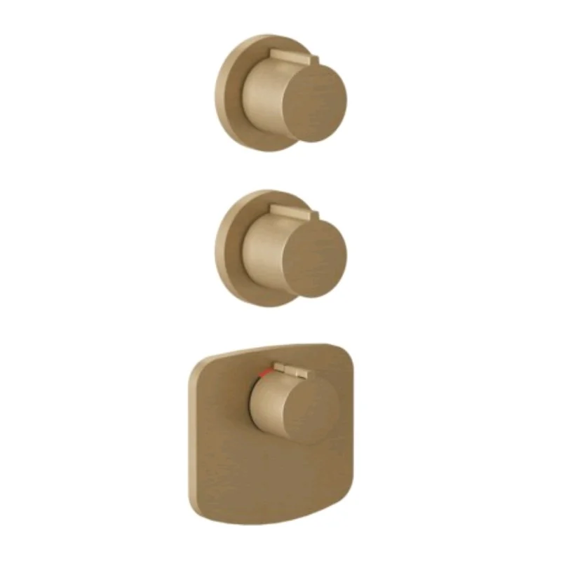 Смеситель для душа, Gessi, на 2 потребителя, цвет-Warm Bronze Brushed PVD