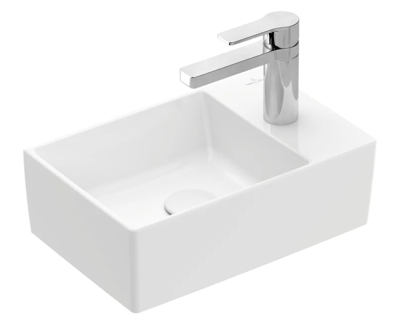 Раковина, Villeroy&Boch, Memento 2.0, шгв 400*260*90, отверстия для смесителя-1, CeramicPlus, цвет-альпийский белый