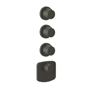Смеситель для душа, Gessi, на 3 потребителя, цвет-Black Metal Brushed PVD