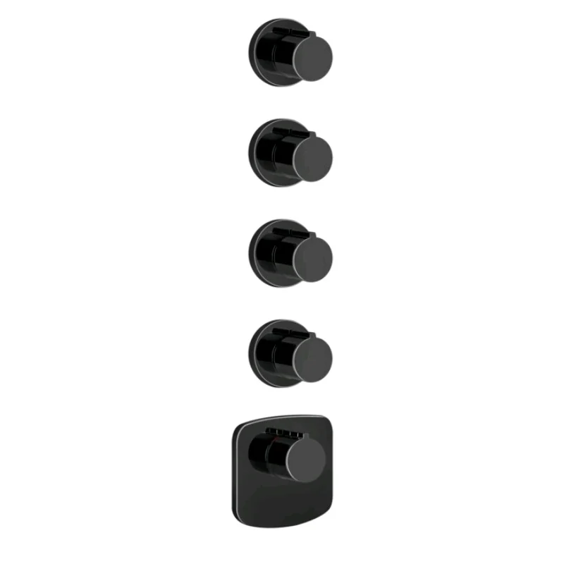 Смеситель для душа, Gessi, на 4 потребителя, цвет-Black Metal PVD