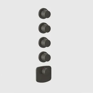 Смеситель для душа, Gessi, на 4 потребителя, цвет-Black Metal Brushed PVD
