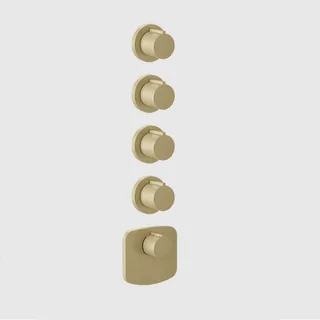 Смеситель для душа, Gessi, на 4 потребителя, цвет-Brushed Brass PVD