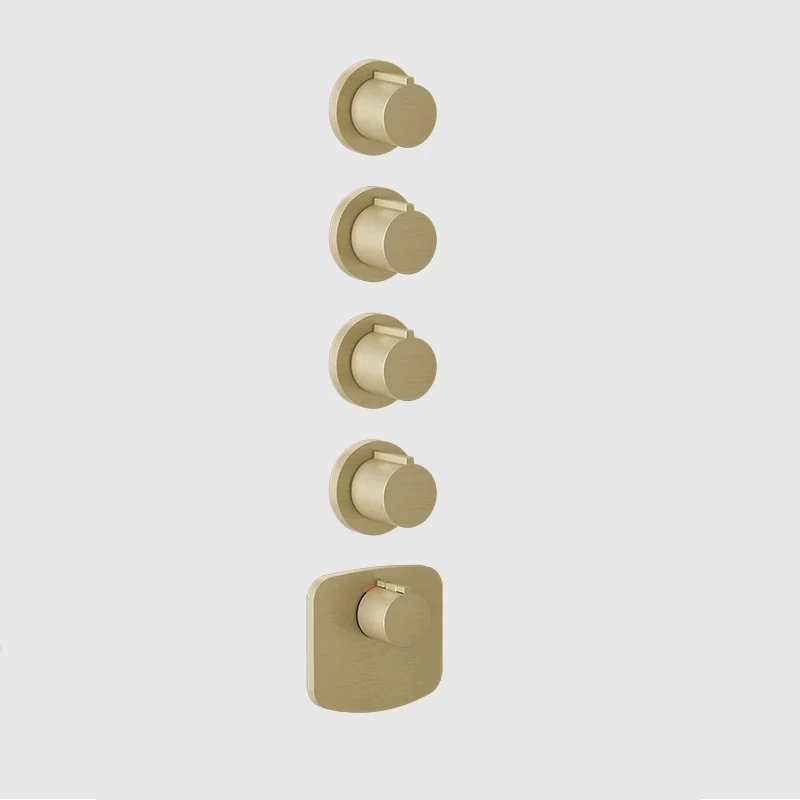 Смеситель для душа, Gessi, на 4 потребителя, цвет-Brushed Brass PVD