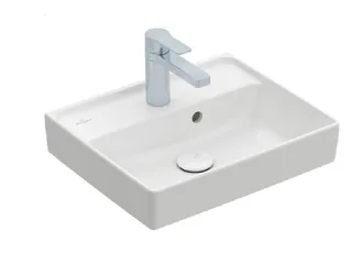 Раковина, Villeroy&Boch, Collaro, шгв 450*370*85, отверстия для смесителя-1, цвет-альпийский белый