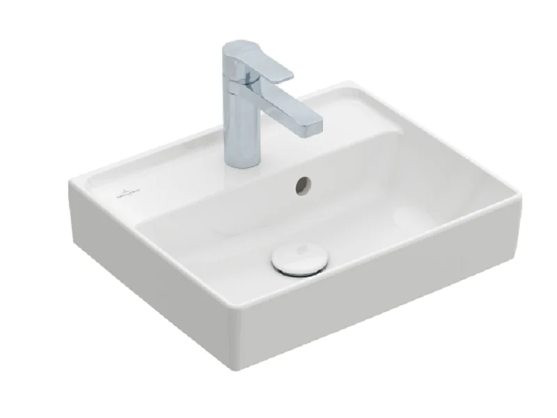 Раковина, Villeroy&Boch, Collaro, шгв 450*370*85, отверстия для смесителя-1, цвет-альпийский белый