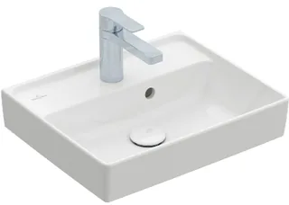 Раковина, Villeroy&Boch, Collaro, шгв 450*370*85, отверстия для смесителя-1, CeramicPlus, цвет-камень белый