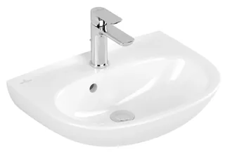 Раковина, Villeroy&Boch, O.Novo, шгв 500*380*110, отверстия для смесителя-1 сквозное, 2 промаркированных, цвет-альпийский белый