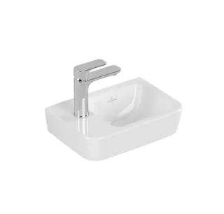 Раковина, Villeroy&Boch, O.Novo, шгв 360*250*95, отверстия для смесителя-1, CeramicPlus, AntiBac, цвет-альпийский белый