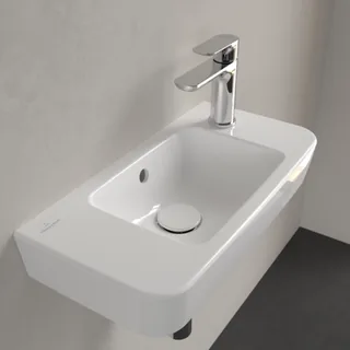 Раковина, Villeroy&Boch, O.Novo, шгв 500*250*95, отверстия для смесителя-1 сквозное, 1 промаркированное, CeramicPlus/AntiBac, цвет-альпийский белый