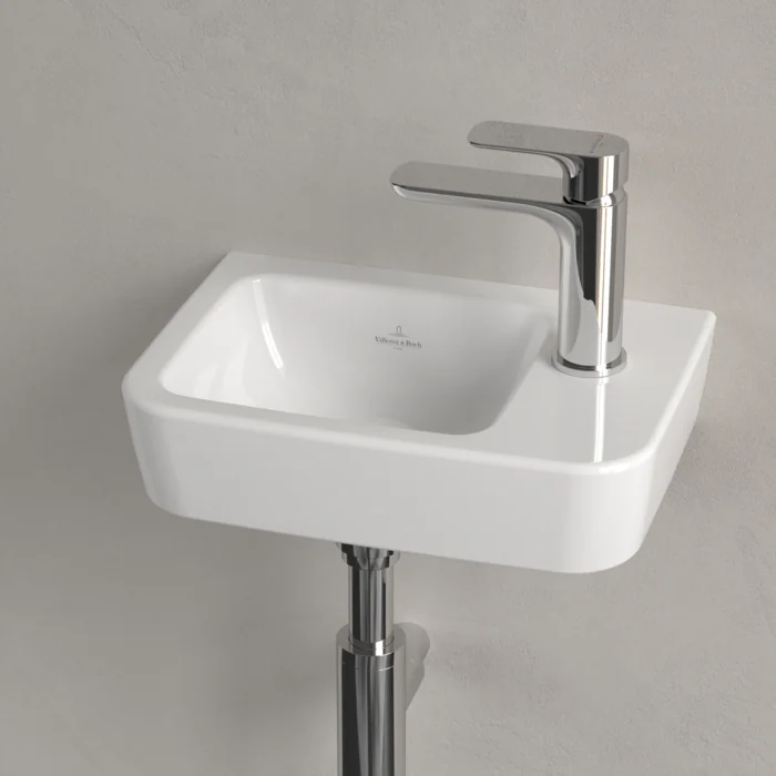 Раковина, Villeroy&Boch, O.Novo, шгв 360*250*95, отверстия для смесителя-1, AntiBac, цвет-альпийский белый