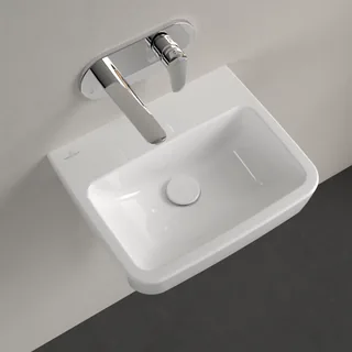 Раковина, Villeroy&Boch, O.Novo, шгв 450*370*110, отверстия для смесителя-отсутствуют, AntiBac, цвет-альпийский белый